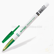 Ручка шар. Brauberg &quot;Офисная&quot;, зелёная белый корп, 1,0мм (141511)