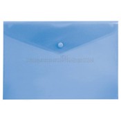 Папка-конверт с кнопкой А4 синий прозрачный пластик 180мкм (PK803Ablu) (Бюрократ)