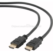 Кабель HDMI-HDMI ver:1.4, 1m, черный, позол.разъемы, экран, пакет, серия Light, Gembird CC-HDMI4L-1M
