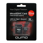 Карта памяти MicroSD 32Гб QUMO QM32GMICSDHC10U1