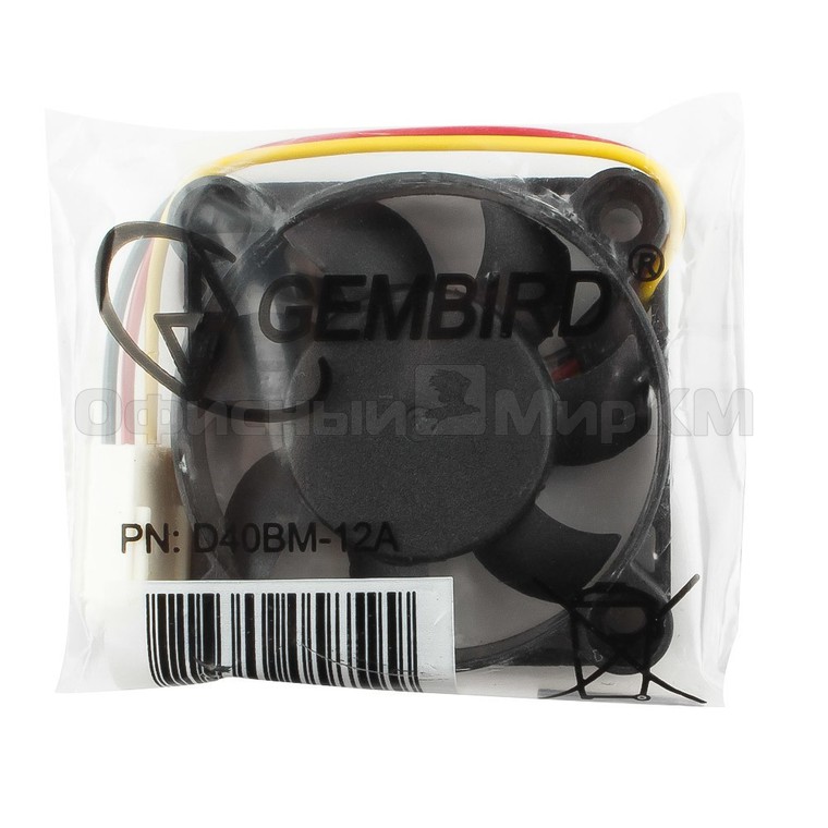 Вентилятор Gembird 40*40*10 (питание от материнской платы, 3pin) подшипник(D40BM-12A)