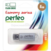 Накопитель USB 2.0 4Гб Perfeo E01, серебристый