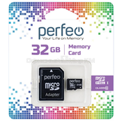Карта памяти MicroSD 32Гб Perfeo PF32GMCSH10A