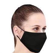 Маска-повязка лицевая для индивидуальной многоразовой защиты, черная, 2-слойная, 21x9см, 100% хлопок(бязь)