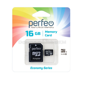 Карта памяти MicroSD 16Гб Perfeo PF16GMCSH10AES