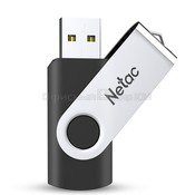 Накопитель USB 2.0 16Гб Netac U505 (NT03U505N-016G-20BK), черный/серебристый