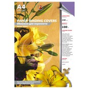 Обложки для переплета А4, картон-тиснен.пoд кожу 230г/м2, цвет-фиолетовый, 100шт/уп, 8668