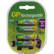 Батарейки аккумуляторные GP, AAA, Ni-Mh, 950mAh, КОМПЛЕКТ 4 шт, в блистере, 95AAAHC-2DECRC4