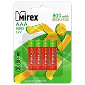 Аккумулятор тип AAA Mirex 800mAh (4шт в блистере), 23702-HR03-08-E4