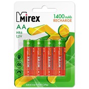 Аккумулятор тип AA Mirex 1400mAh (4шт в блистере), 23702-HR6-14-E4