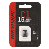 Карта памяти MicroSD 16Гб Hikvision HS-TF-C1(STD)/16G/ZAZ01X00/OD