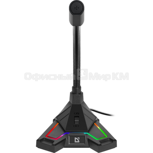 Микрофон Defender Pitch GMC 200, игровой, стрим, подсветка, на гибкой штанге, чёрный
