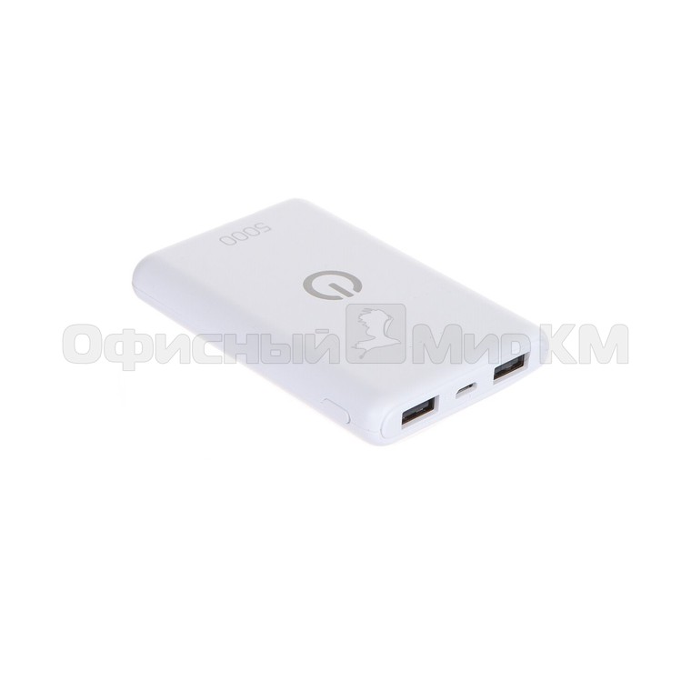 Аккумулятор внешний универсальный Perfeo PF_B4295 5000mAh Белый (Micro usb /USB 1 А, 2.1A)