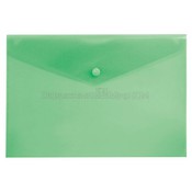 Папка-конверт с кнопкой А4 зелёный прозрачный пластик 180мкм (PK803Agrn) (Бюрократ)