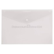 Папка-конверт с кнопкой А4 прозрачный пластик 180мкм (PK803Aclear) (Бюрократ)