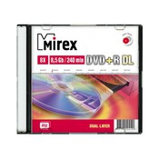 Диск DVD+R Mirex "Dual Layer" 8,5GB, 8x, SLIM-футляр (UL130062A8S)
